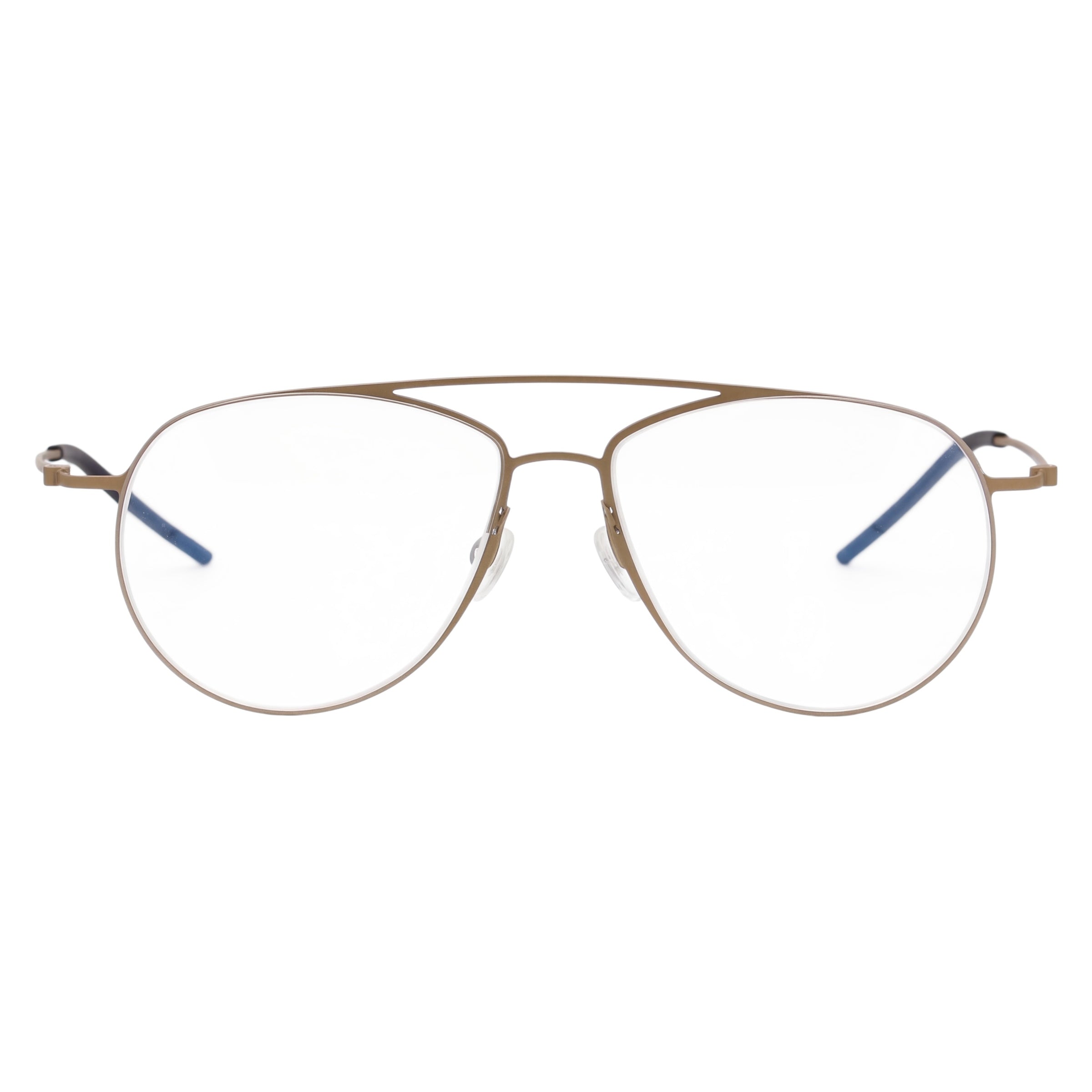 Blick Optical gold metal aviator glasses with a classic double bridge design and slim, minimalist frames.