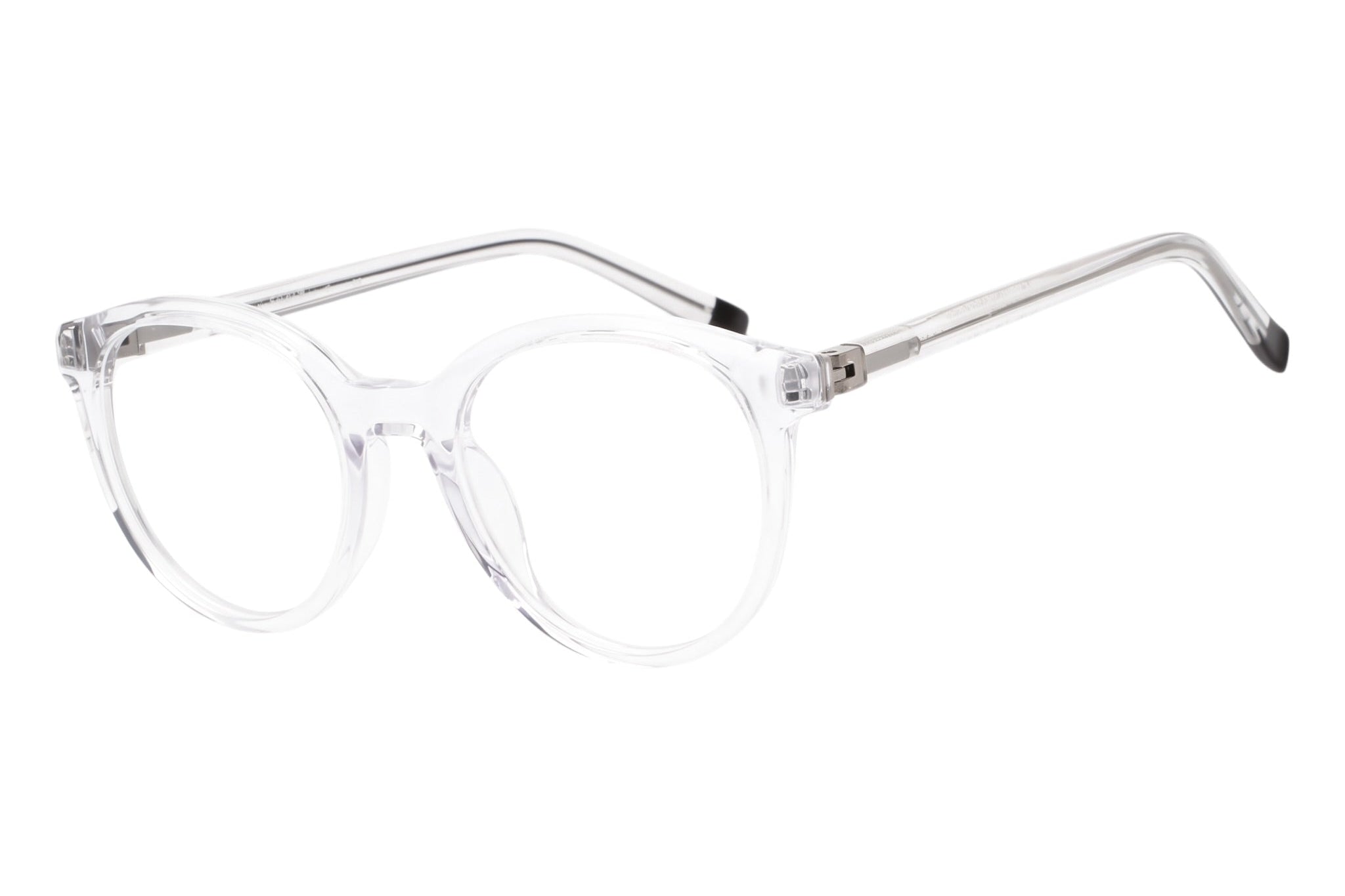 Blick Optical classic round eyeglasses with a lightweight, transparent frame for a modern, minimalist look.