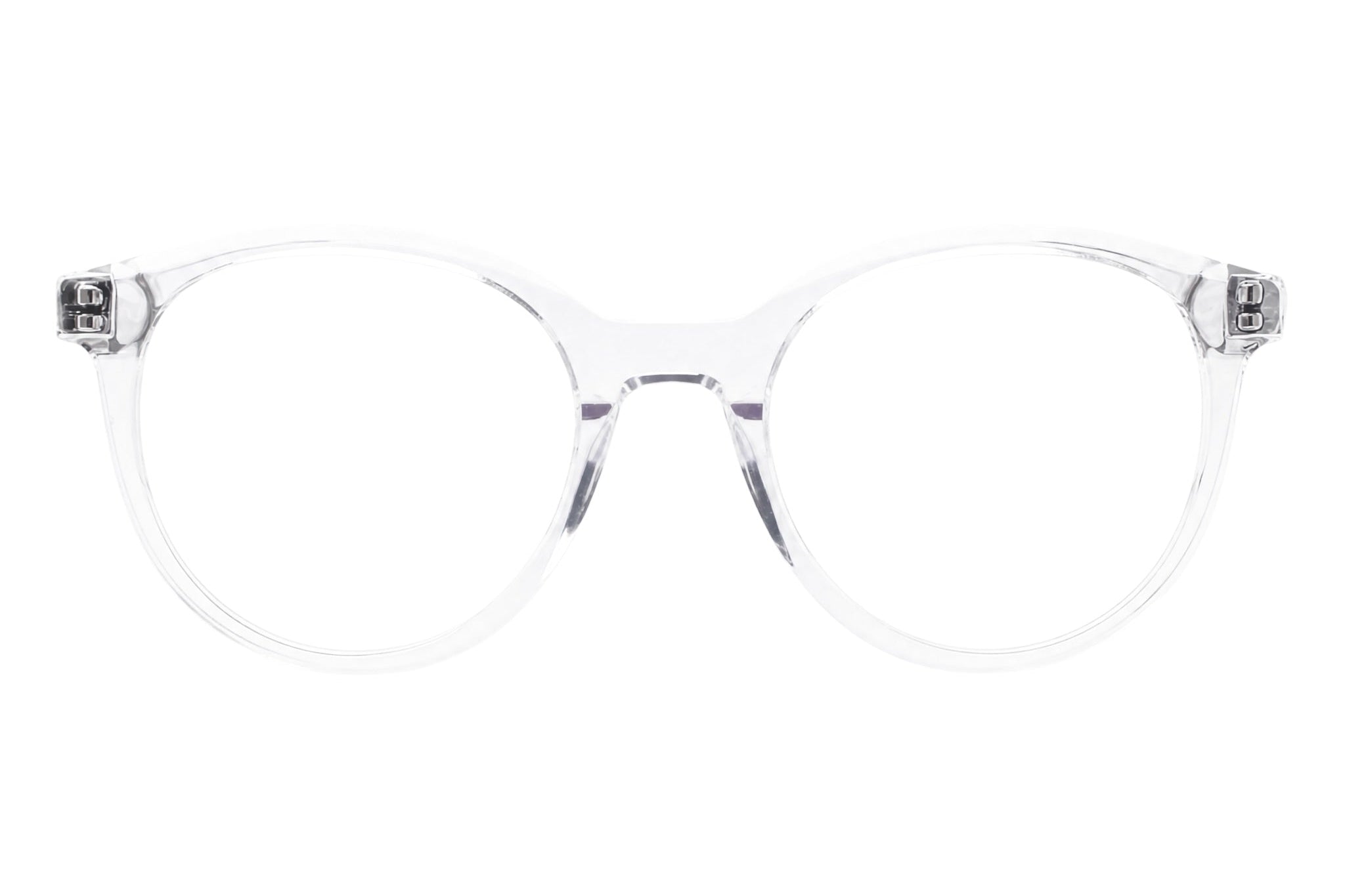 Blick Optical classic round eyeglasses with a lightweight transparent frame for a modern minimalist look.