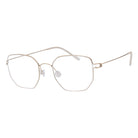 Blick Optical geometric metal frame eyeglasses in gold with a minimalist, lightweight design and adjustable nose pads.