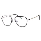 Blick Optical modern geometric metal eyeglasses with a slim black frame and ergonomic temples on a white background.