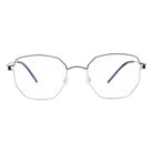 Blick Optical geometric metal frame eyeglasses with a slim silver finish and adjustable nose pads