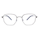 Blick Optical geometric metal frame eyeglasses with a slim, modern silhouette and adjustable nose pads.