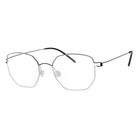 Blick Optical geometric metal frame eyeglasses with a slim silver finish and adjustable nose pads.