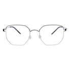 Blick Optical geometric metal frame eyeglasses with a slim, modern silhouette and adjustable nose pads.