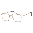 Blick Optical gold geometric metal frame eyeglasses with adjustable nose pads and slender temples