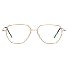 Blick Optical modern geometric metal eyeglasses in gold with a lightweight angular frame and slim temples.
