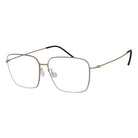 Blick Optical lightweight gold metal square-frame glasses with adjustable nose pads and thin minimalist rims.