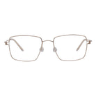 Blick Optical lightweight metal square prescription eyeglasses with thin gold-tone frames and adjustable nose pads.