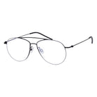 Blick Optical matte black aviator optical frames with a minimalist double bridge design and thin metal temples.