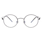 Blick Optical round metal frame glasses in matte black with adjustable nose pads and thin ergonomic temples.