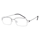 Blick Optical classic rectangular eyeglasses with a sleek silver metal frame and thin black temple arms.