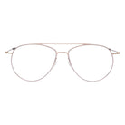 Blick Optical rose gold metal aviator eyeglasses with a minimalist double-bridge design and adjustable nose pads.