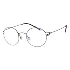 Blick Optical round metal frame glasses in matte black with minimalist design and adjustable nose pads.