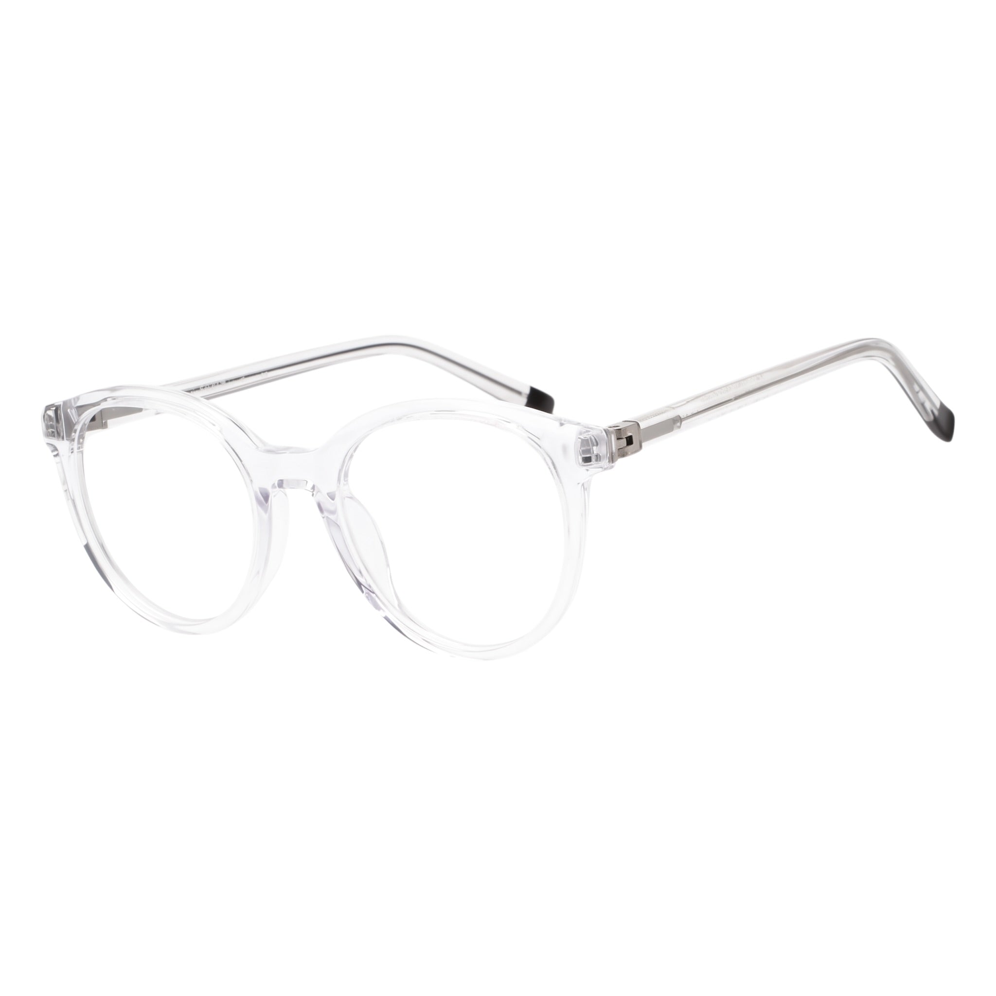 Blick Optical classic round eyeglasses with a lightweight, transparent frame for a modern, minimalist look.