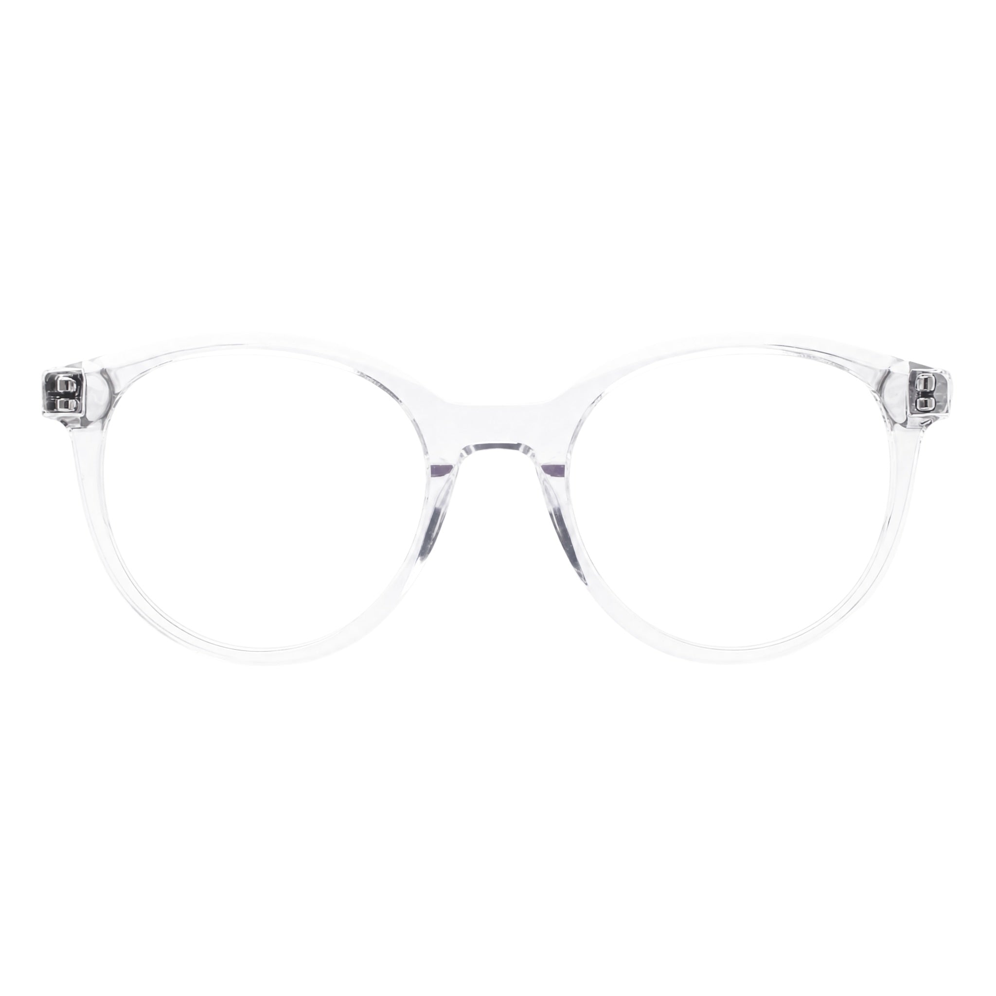 Blick Optical classic round eyeglasses with a lightweight transparent frame for a modern minimalist look.